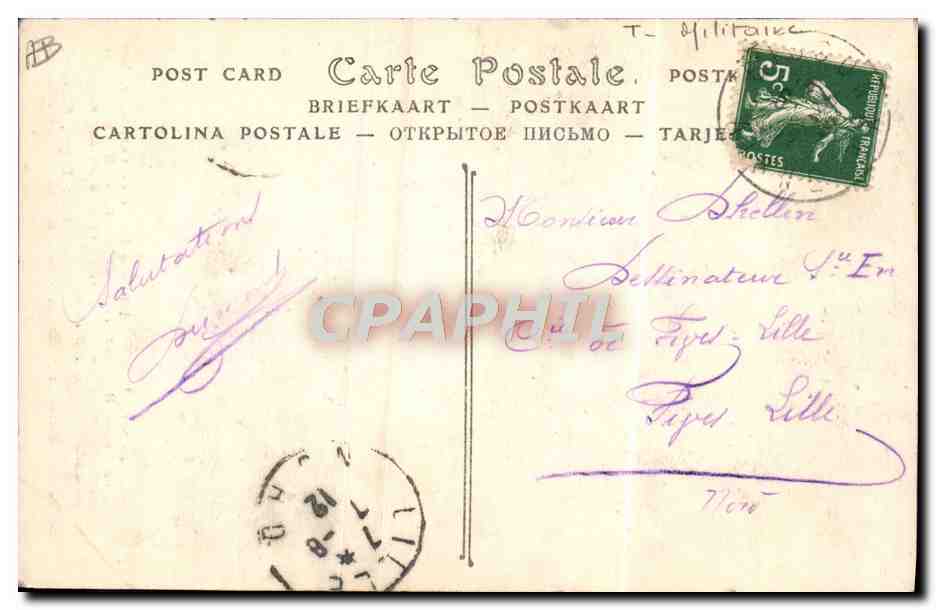 CPA Militaria Camp de Sissonne Artillerie lourde  — Rückseite