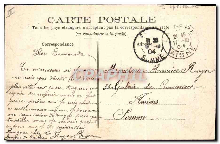 La Fère — 17e Régiment d'Artillerie — En Batterie au Mont-de-Joie — L. Leclère, édit. — Reverso