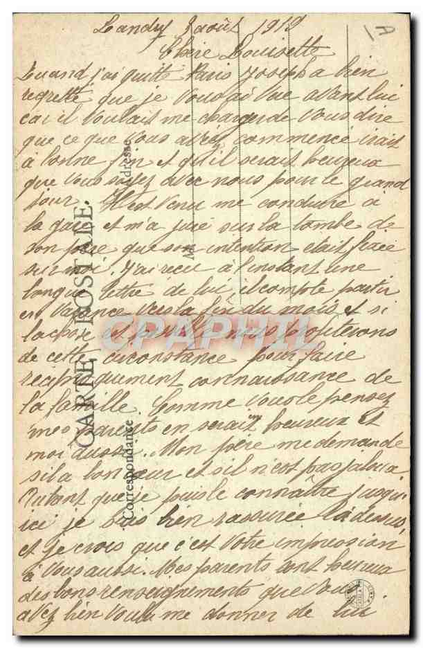 CPA Folklore Costumes de Tarentaise Coiffure La Frontiere  — Verso