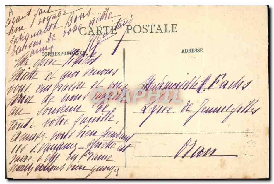CPA Folklore Savoie Ramoneur au travail — Verso