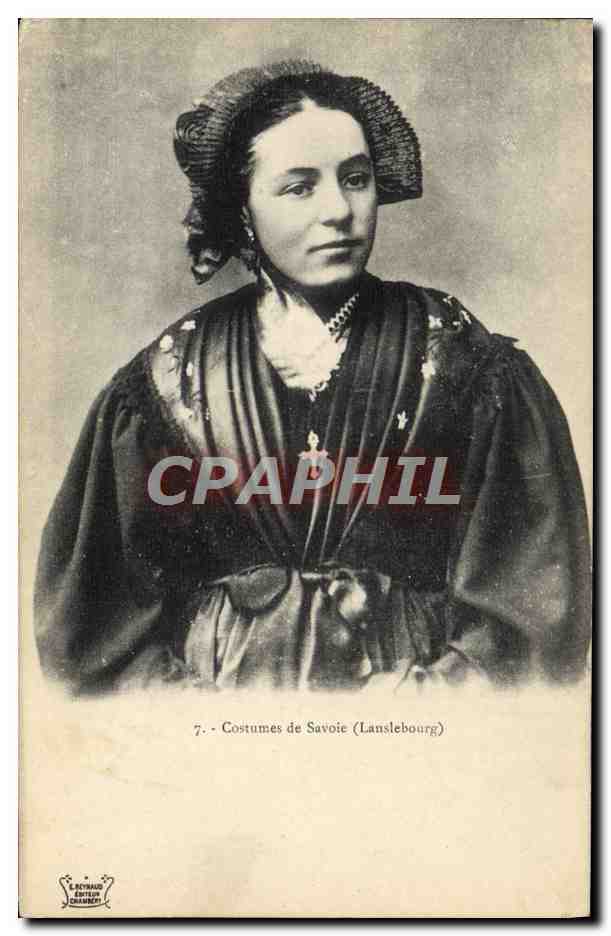CPA Folklore Costumes de Savoie Lanslebourg 