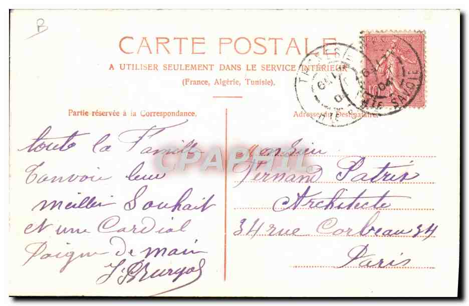 CPA Folklore Costumes de Savoie Bourg St Maurice  — Verso