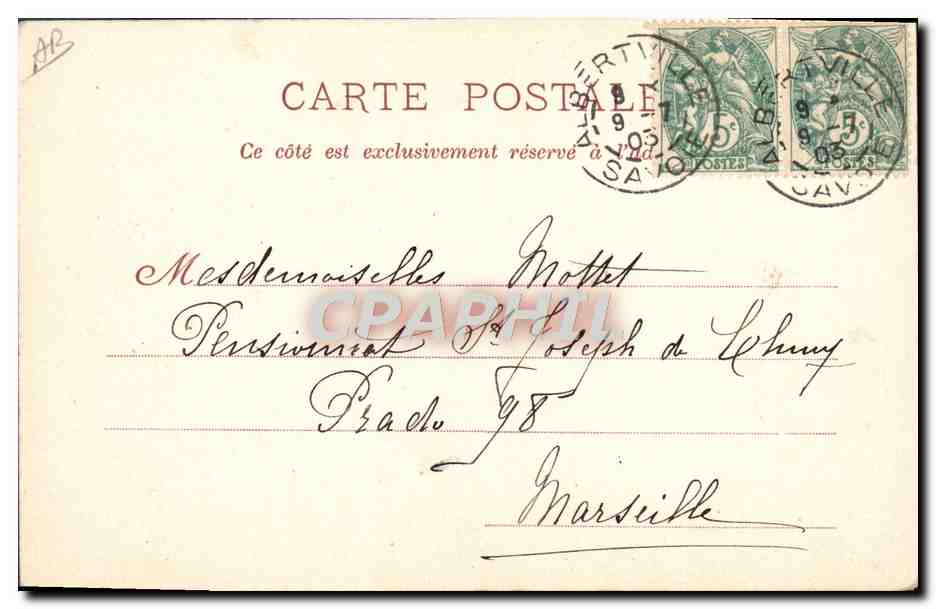 CPA Folklore Costumes de Savoie Bourg Saint Maurice  — Verso
