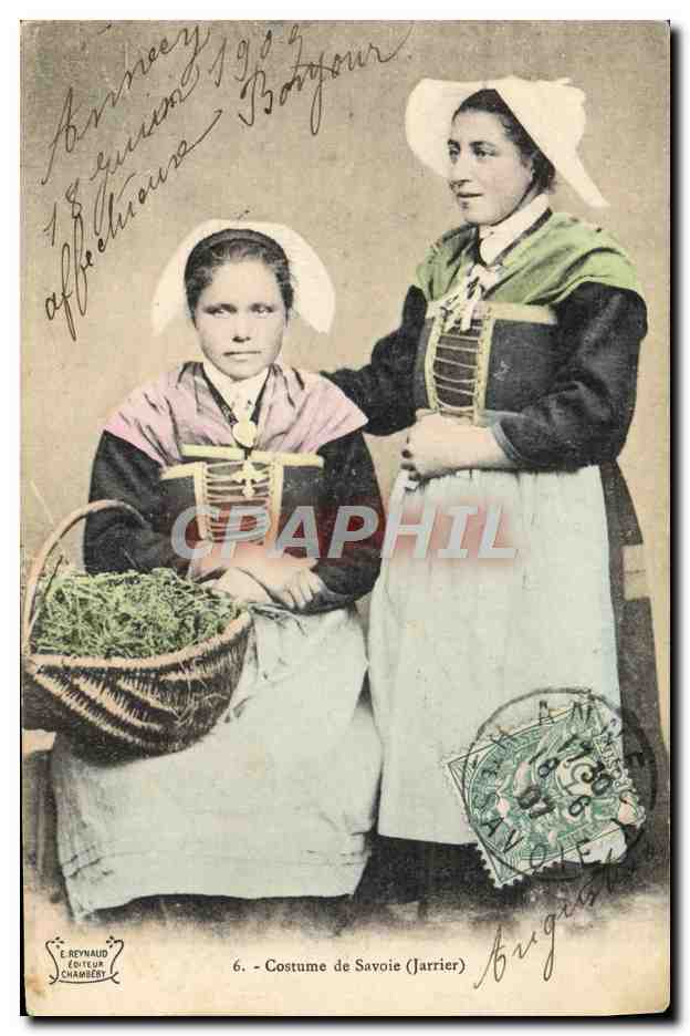CPA Folklore Costume de Savoie Jarrier 