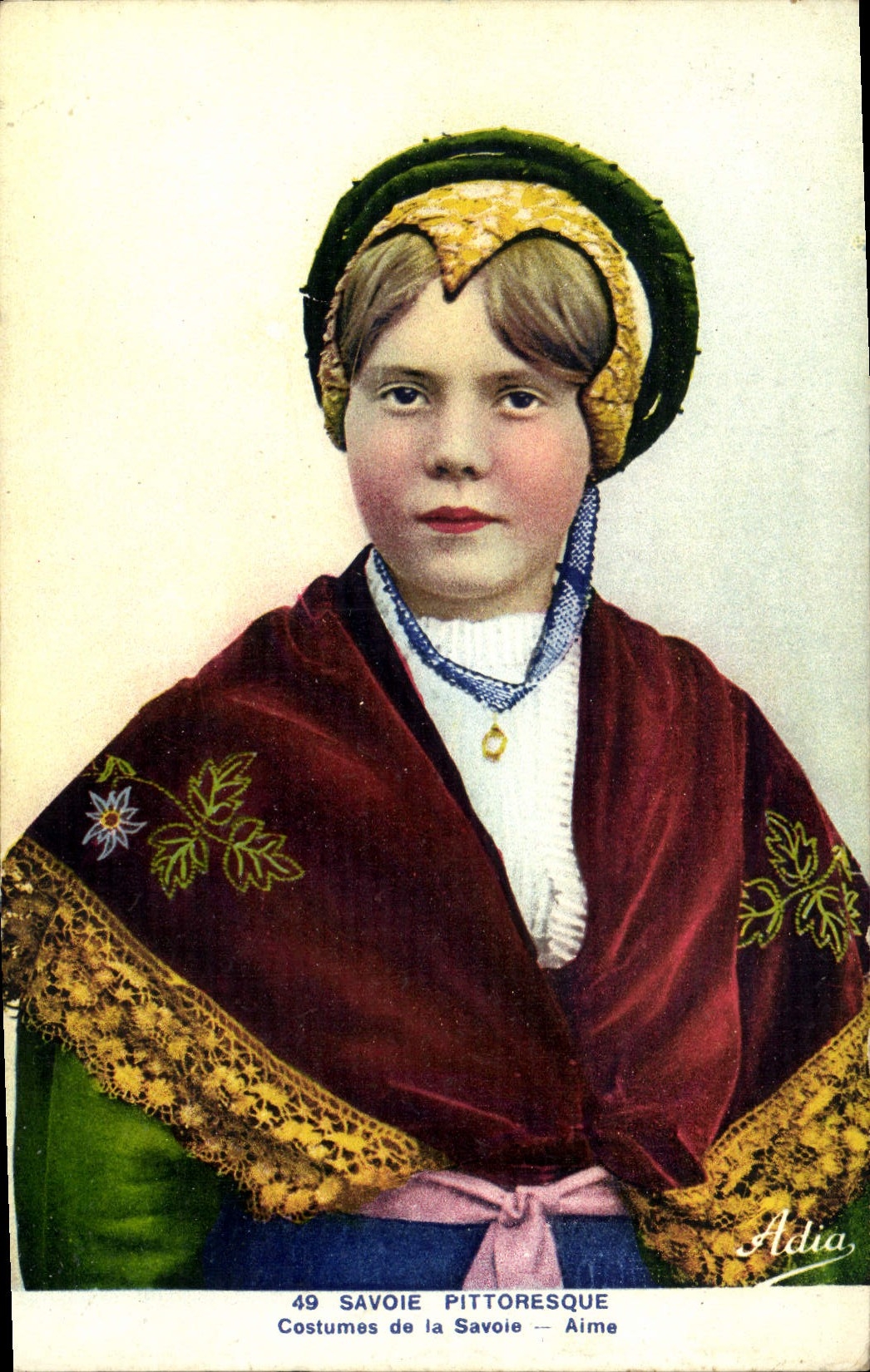 CPA Folklore Costume de Savoie Aime 