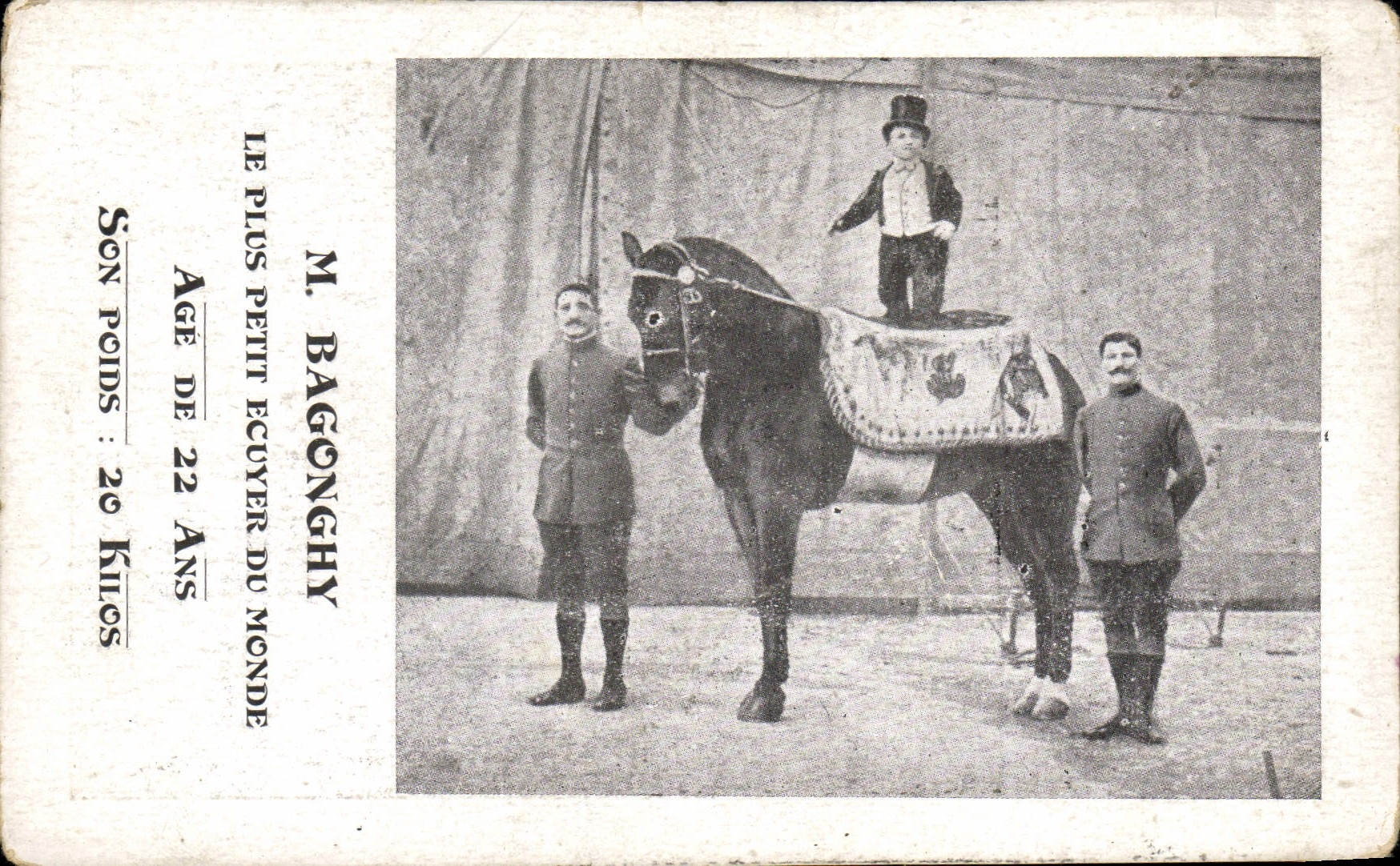CPA Foklore Nain Bagonghy Le plus petit ecuyer du monde Cheval 