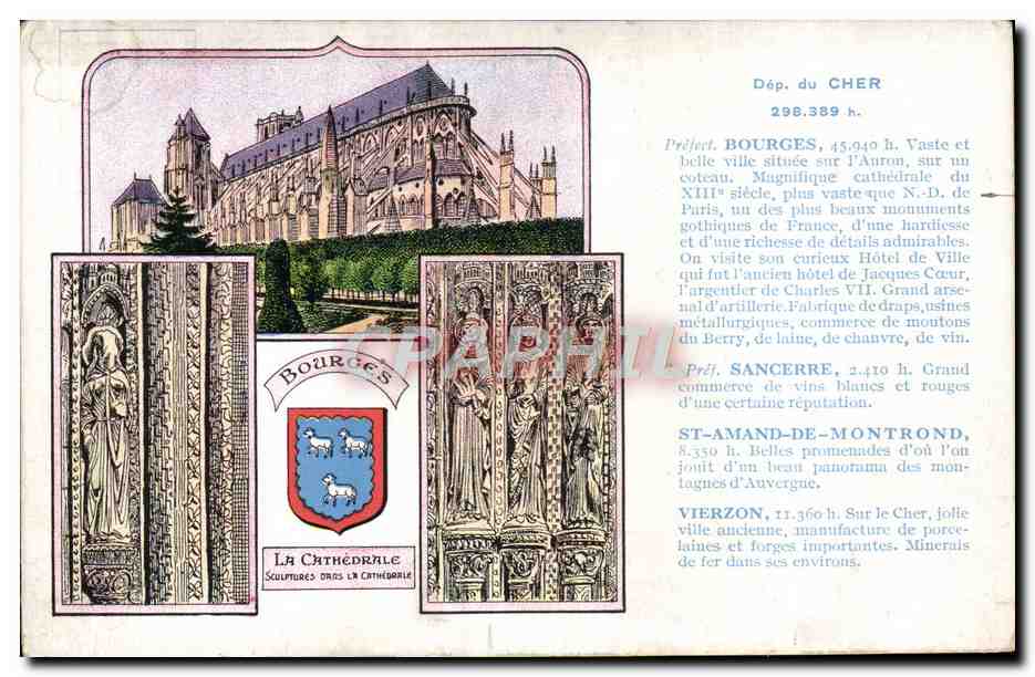Bourges — Cathédrale et sculptures gothiques — Édition spéciale Pastilles Valda - Voorkant