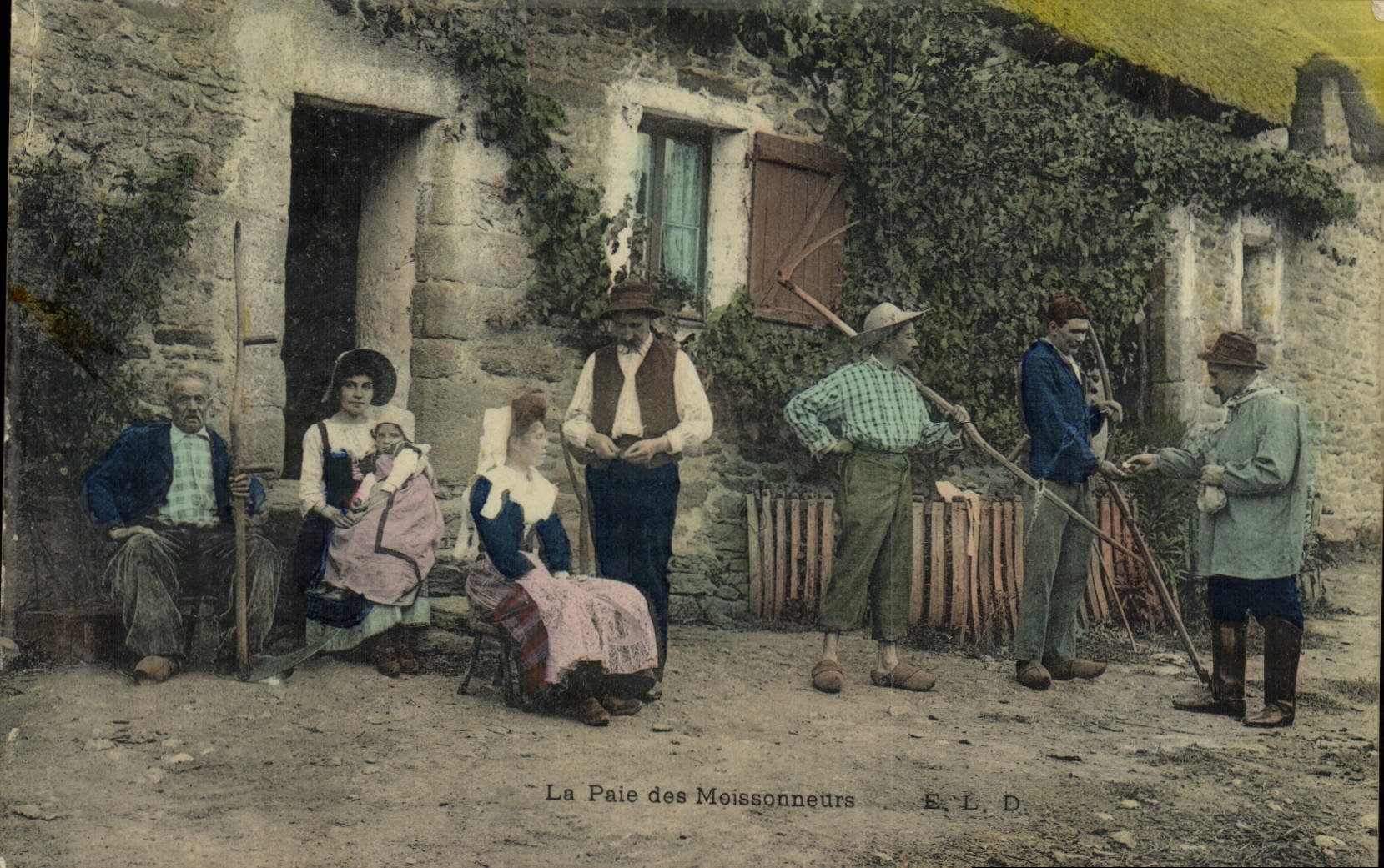 CPA Folklore la paie des Moissonneurs 