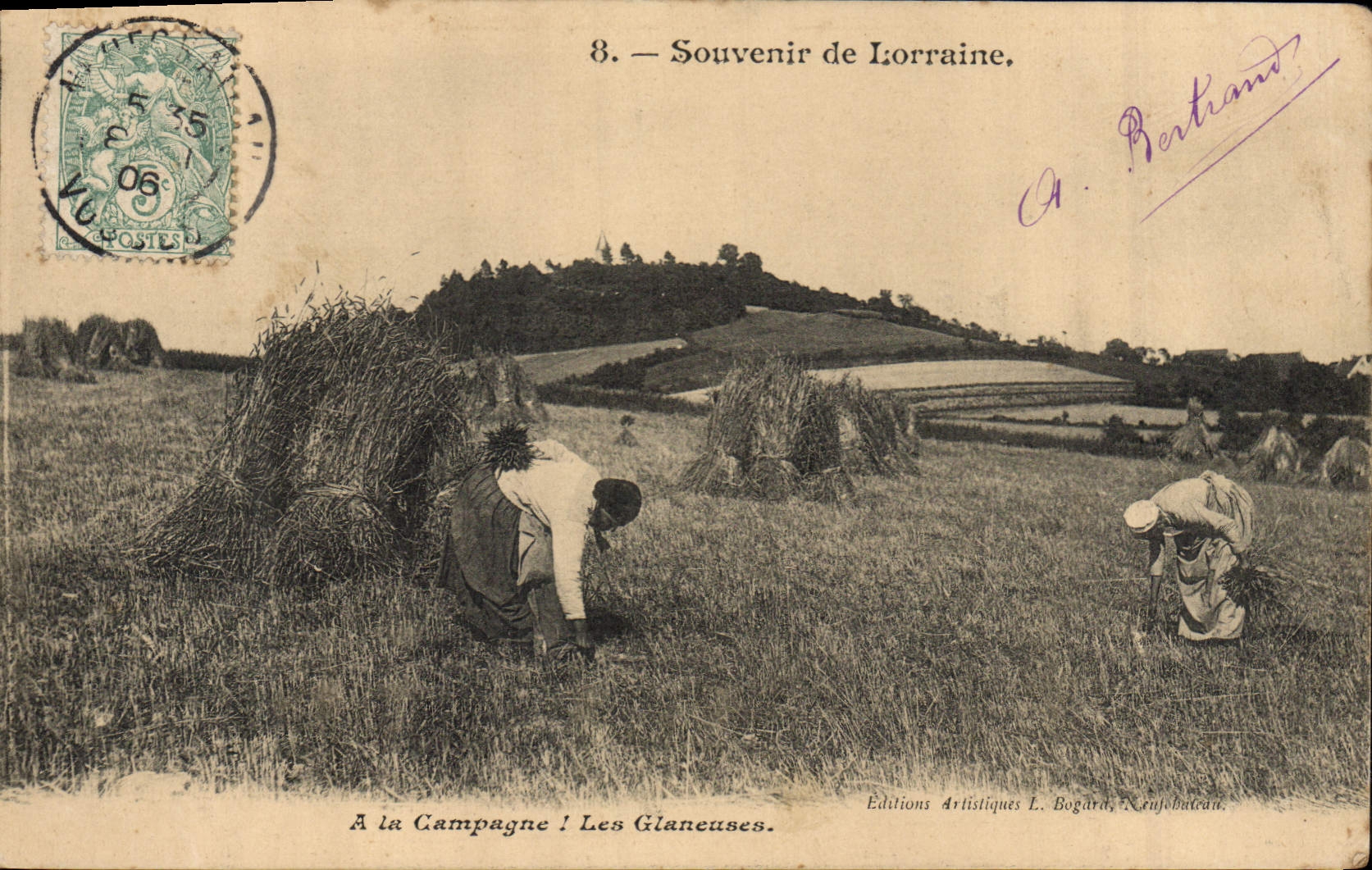 CPA Folklore Souvenir de Lorraine A la campagne Les glaneuses 