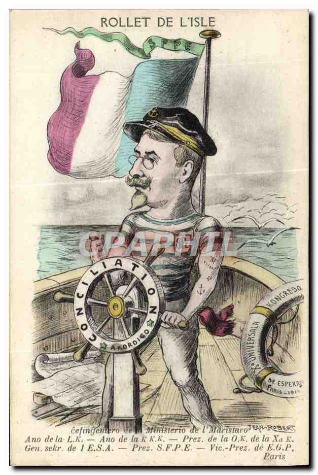 CPA Esperanto Rollet de l'Isle Marin Bateau 