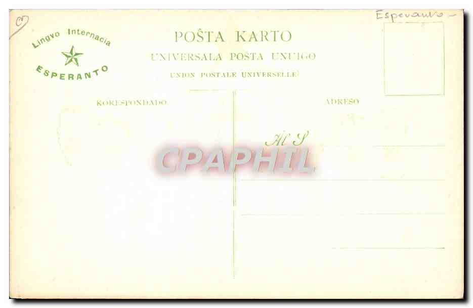 CPA Esperanto  — Rückseite