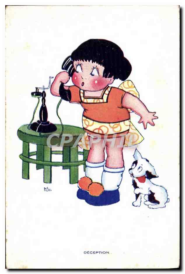 Enfant surprise au téléphone — Déception — H.V. (éditeur)