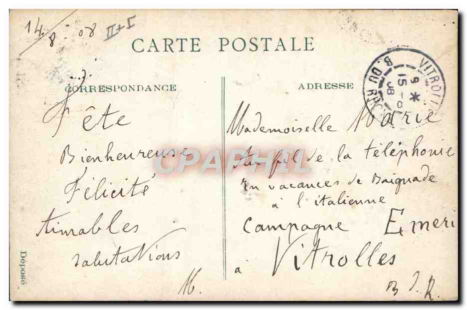 CPA Fantaisie Telephone Enfant — Rückseite