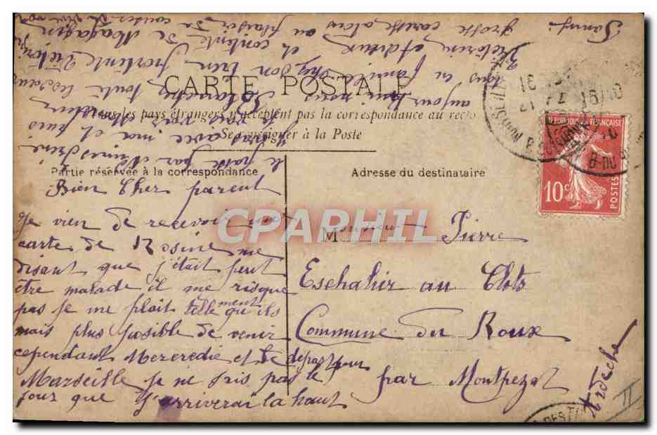 CPA Fantaisie Telephone Femme — Rückseite