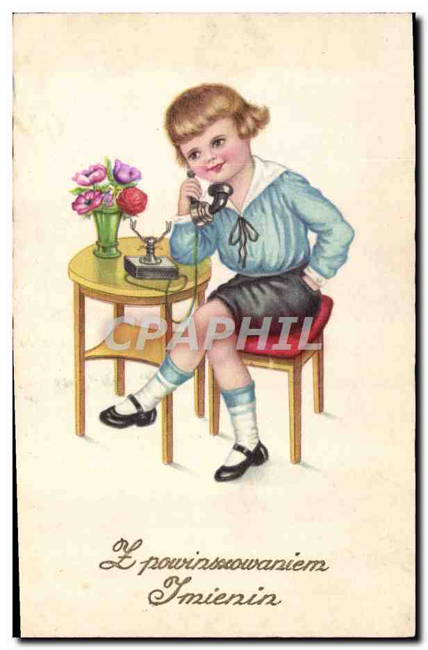 CPA Fantaisie Telephone Enfant