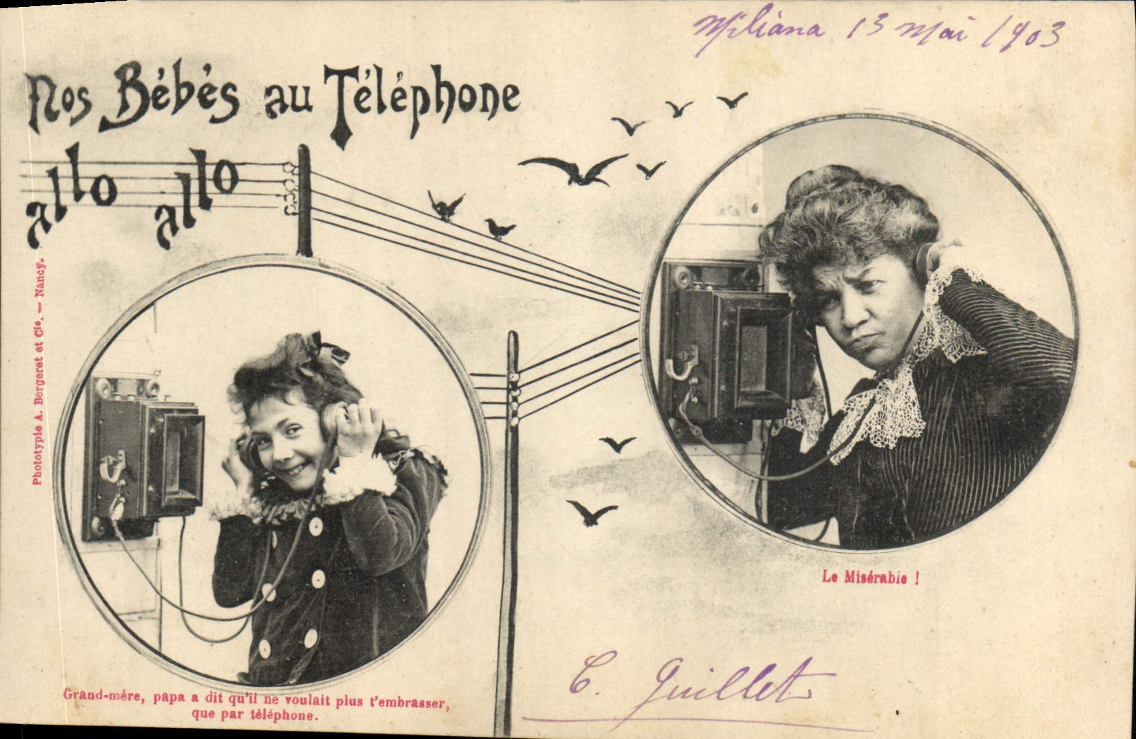 Nos Bébés au Téléphone — Postotype A. Burguet et Cie — Nancy