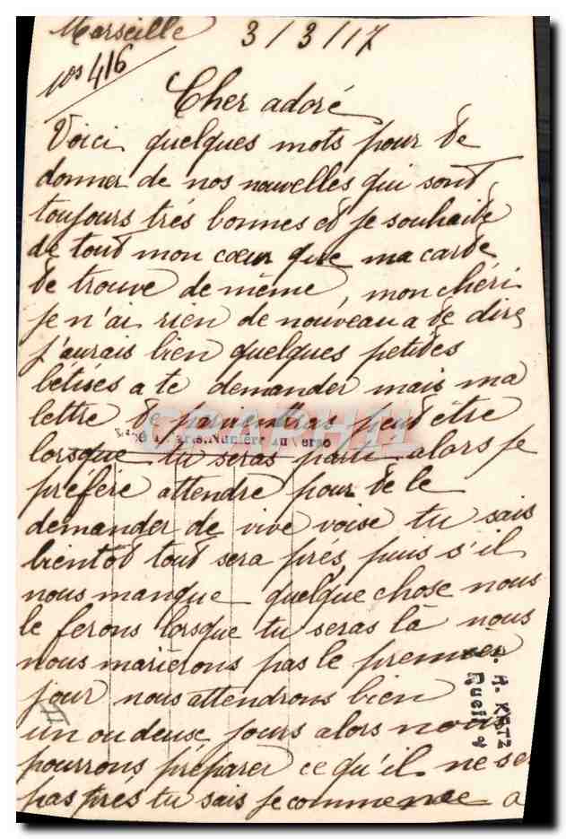 CPA Fantaisie Telephone Femme Soldat Militaria — Rückseite