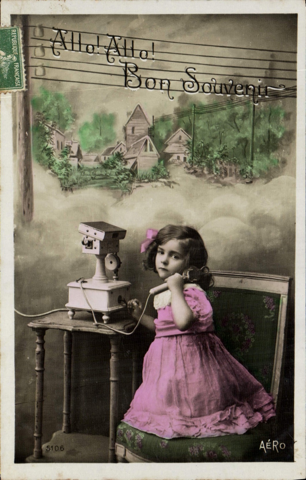 CPA Fantaisie Telephone Enfant