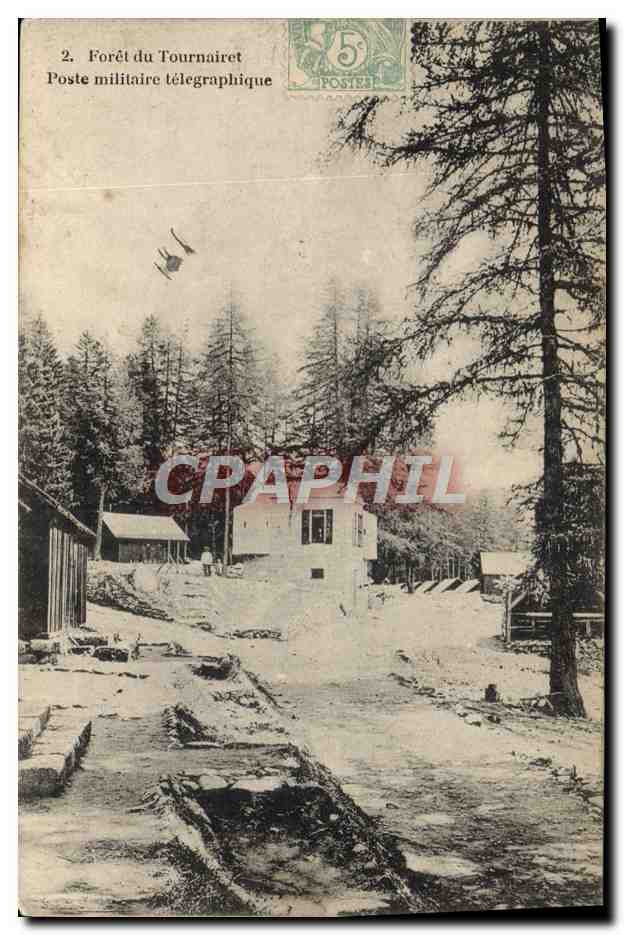 CPA Telephone Foret du Tournairet Poste militaire telegraphique 