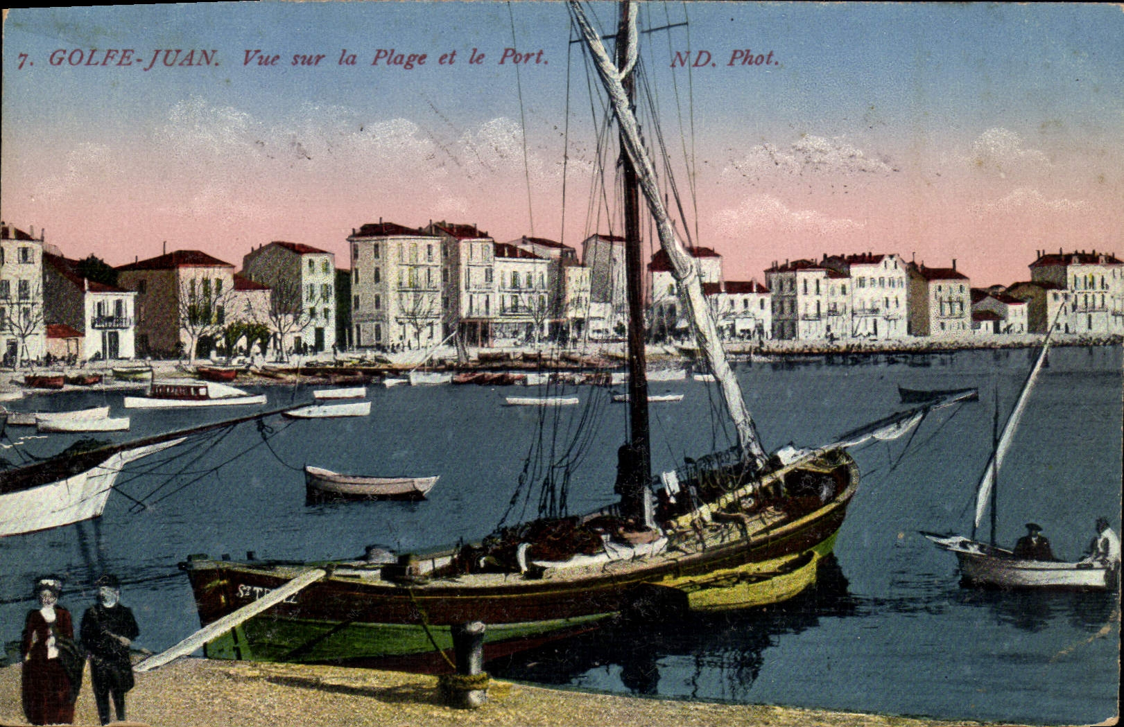 Golfe-Juan — Vue sur la Plage et le Port — ND. Phot.