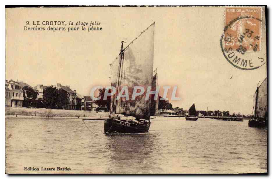 Le Crotoy, la plage jolie — Derniers départs pour la pêche — Edition Lazare Bardet