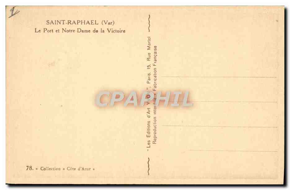 Saint-Raphaël (Var) — Le Port et Notre-Dame de la Victoire — Les Éditions d'Art Y. O. Paris — Reverso