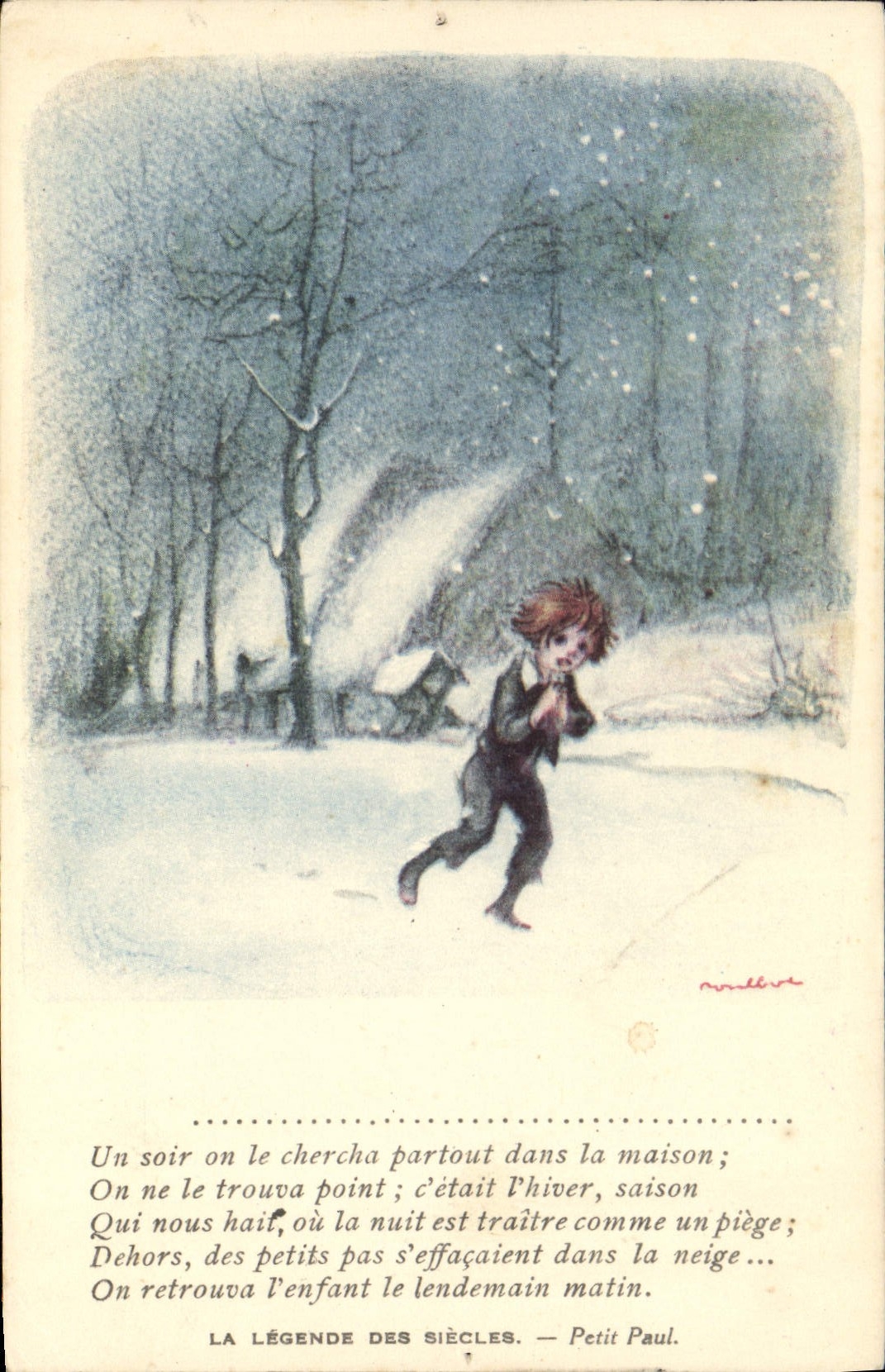 CPA Fantaisie Illustrateur Poulbot Legende des Siecles Victor Hugo Petit Paul 