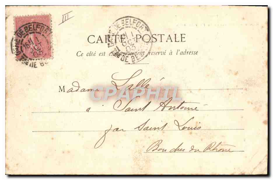 Belfort — Maison du Peuple, dite Fort Chabrol — Édition A. D., N° 2629 - Dépôt — Verso