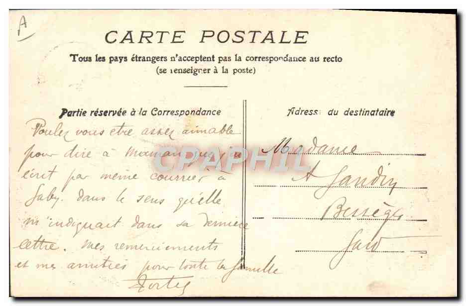 CPA Campement des travailleurs Cote d'Ivoire — Rückseite