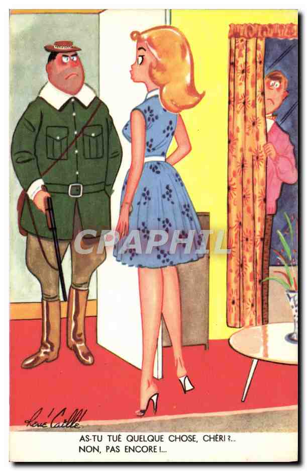 CPA Fantaisie Humour Chasse Chasseur Rene Caille