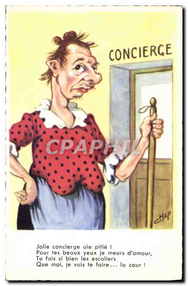 CPA Fantaisie Humour Concierge 