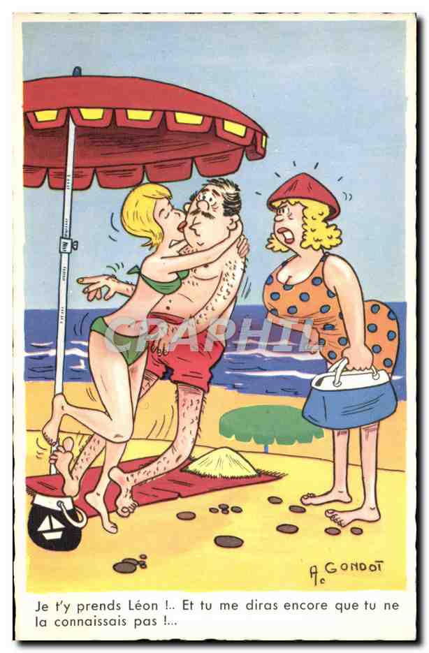 CPA Fantaisie Humour Plage Gondot