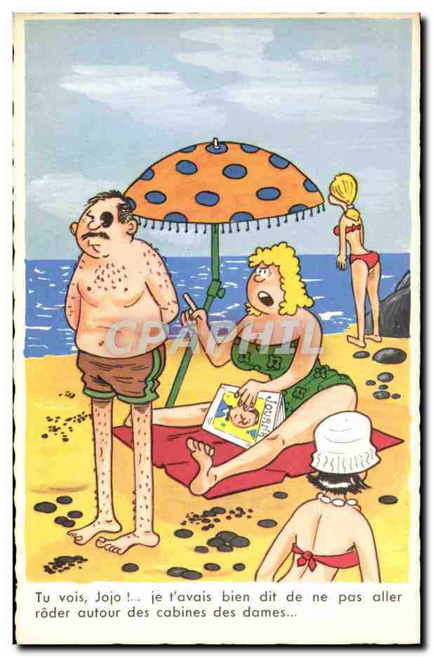 CPA Fantaisie Humour Plage 
