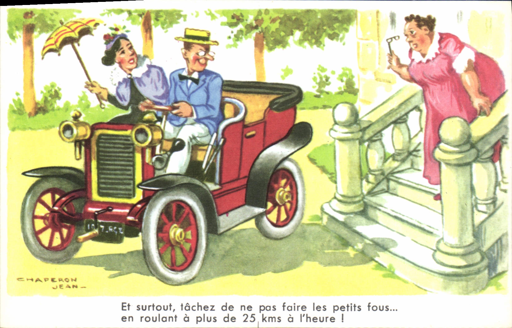 CPA Fantaisie Humour Automobile Jean Chaperon