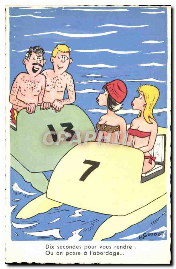 CPA Fantaisie Humour Pedalo