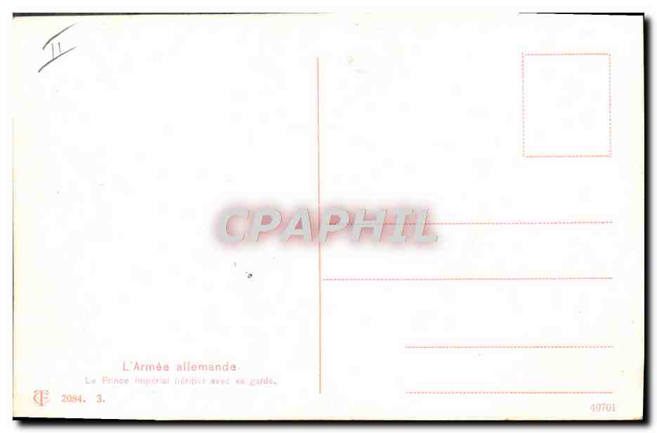 CPA Militaria Armee allemande Le prince imperial heritier avec sa garde — Rückseite