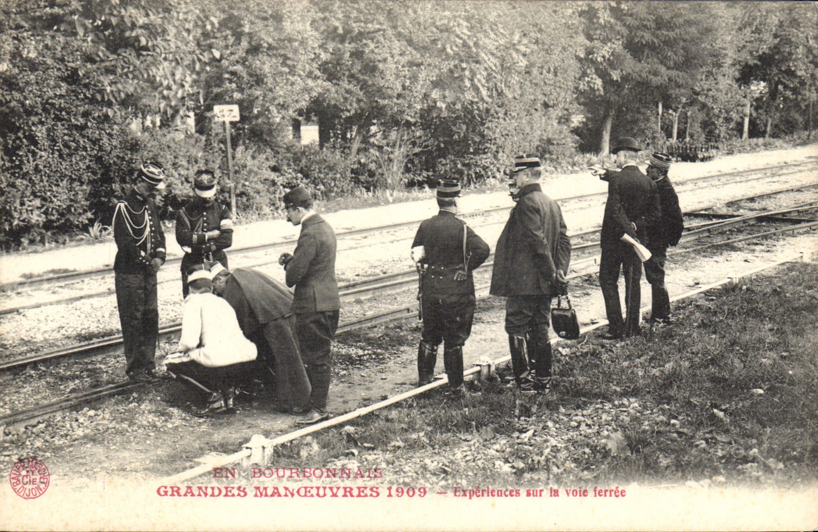 Grandes Manœuvres 1909 — Expériences sur la voie ferrée — En Bourbougnais