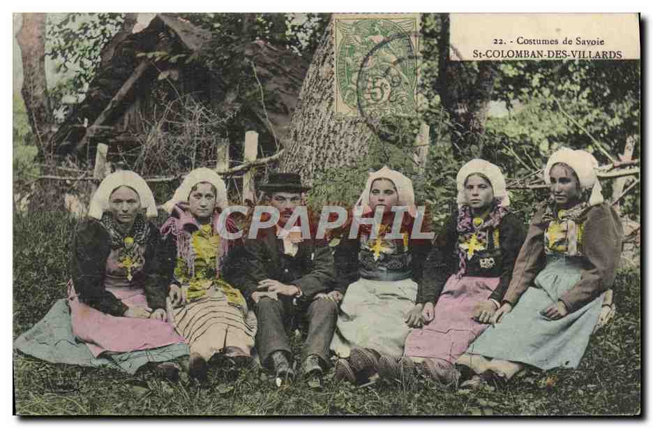 CPA Folklore Costumes de Savoie St Colomban des Villards 