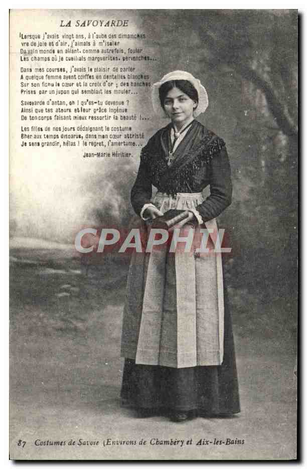 CPA Folklore La Savoyarde Costumes de Savoie Environs de Chambery et Aix les Bains 