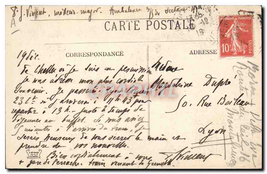 CPA Folklore Costumes de Savoie Environs de Chambery et Aix les Bains  — Verso