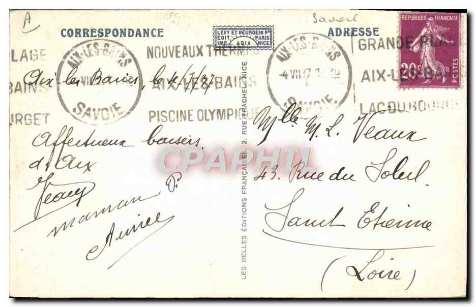 CPA Folklore Savoie Costumes de Savoie Seez Tarentaise  — Verso