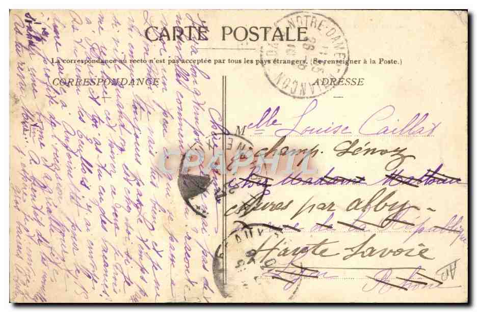 CPA Folklore Costumes de Savoie Beaufort sur Doron — Verso