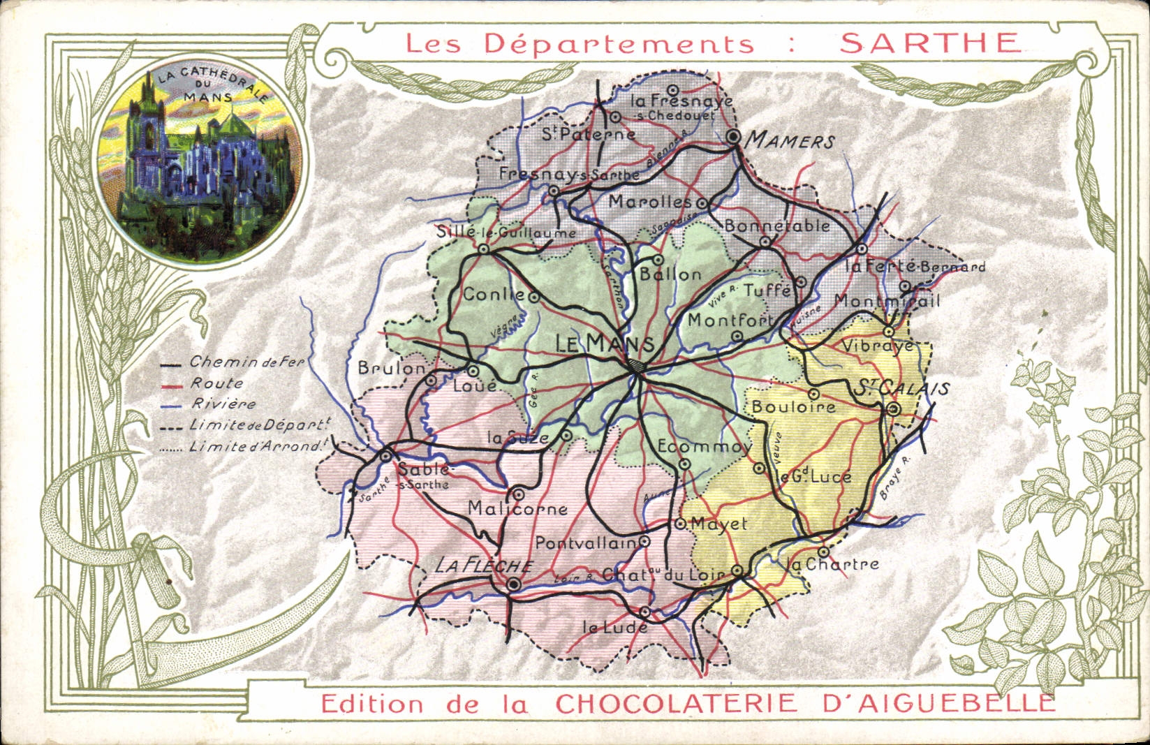 Die Departemente: SARTHE — Ausgabe der CHOCOLATERIE D'AIGUEBELLE