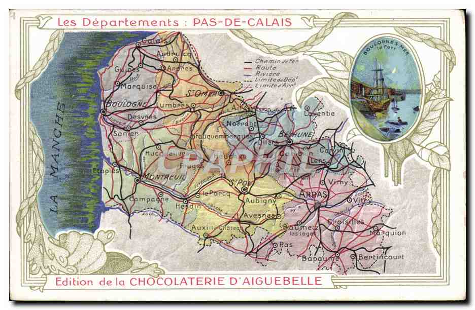 Les Départements : PAS-DE-CALAIS — Édition de la CHOCOLATERIE D'AIGUEBELLE