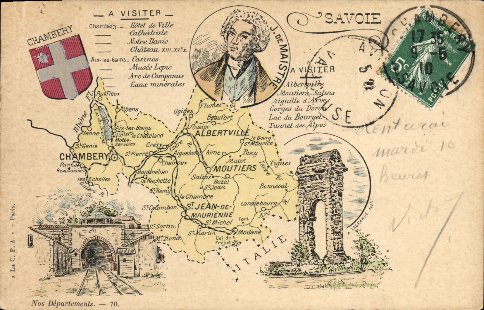 CPA Carte Geographique Haute Savoie
