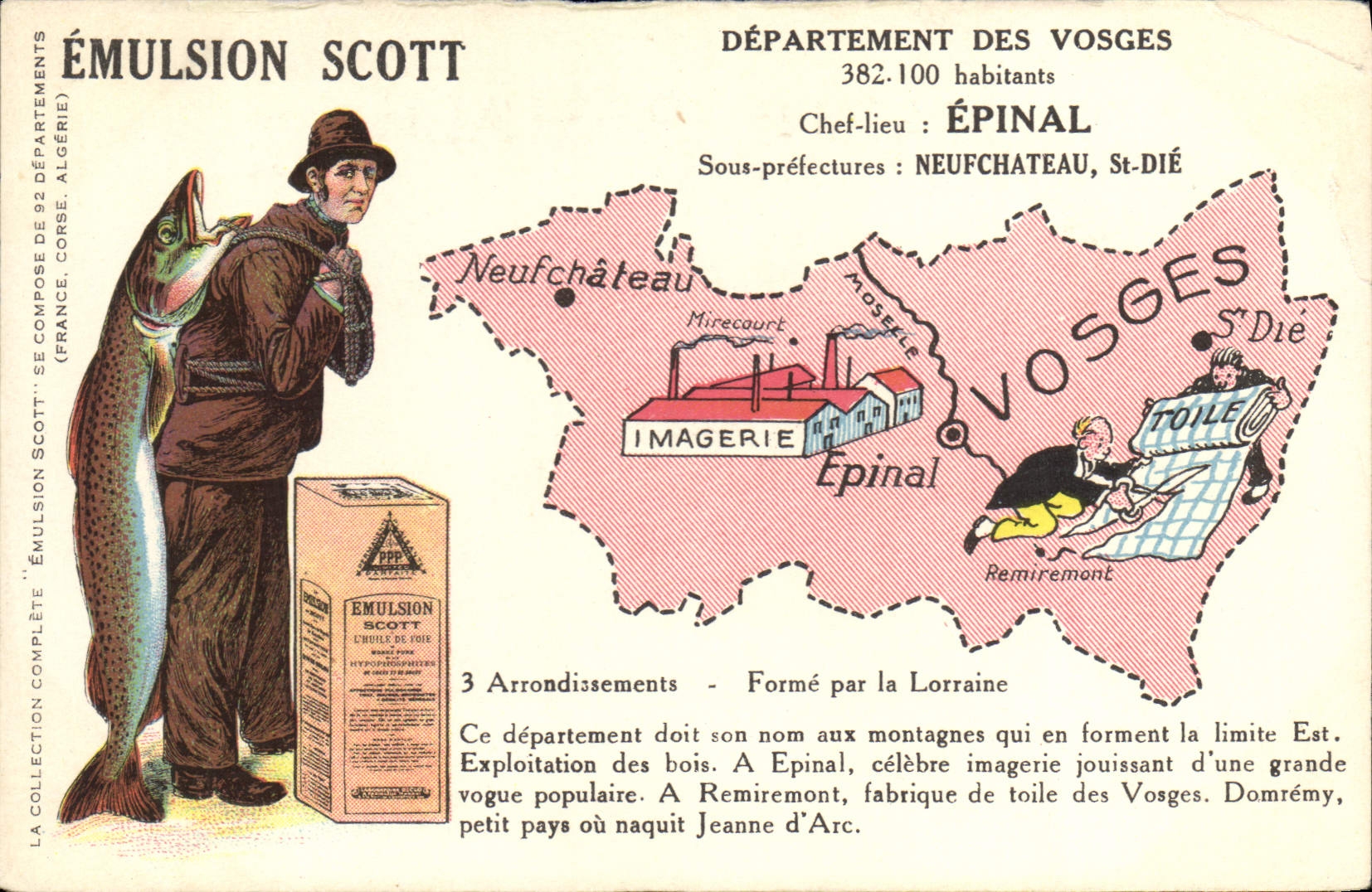 Departamento de los Vosgos — Emulsión Scott — Editor no visible - Anverso