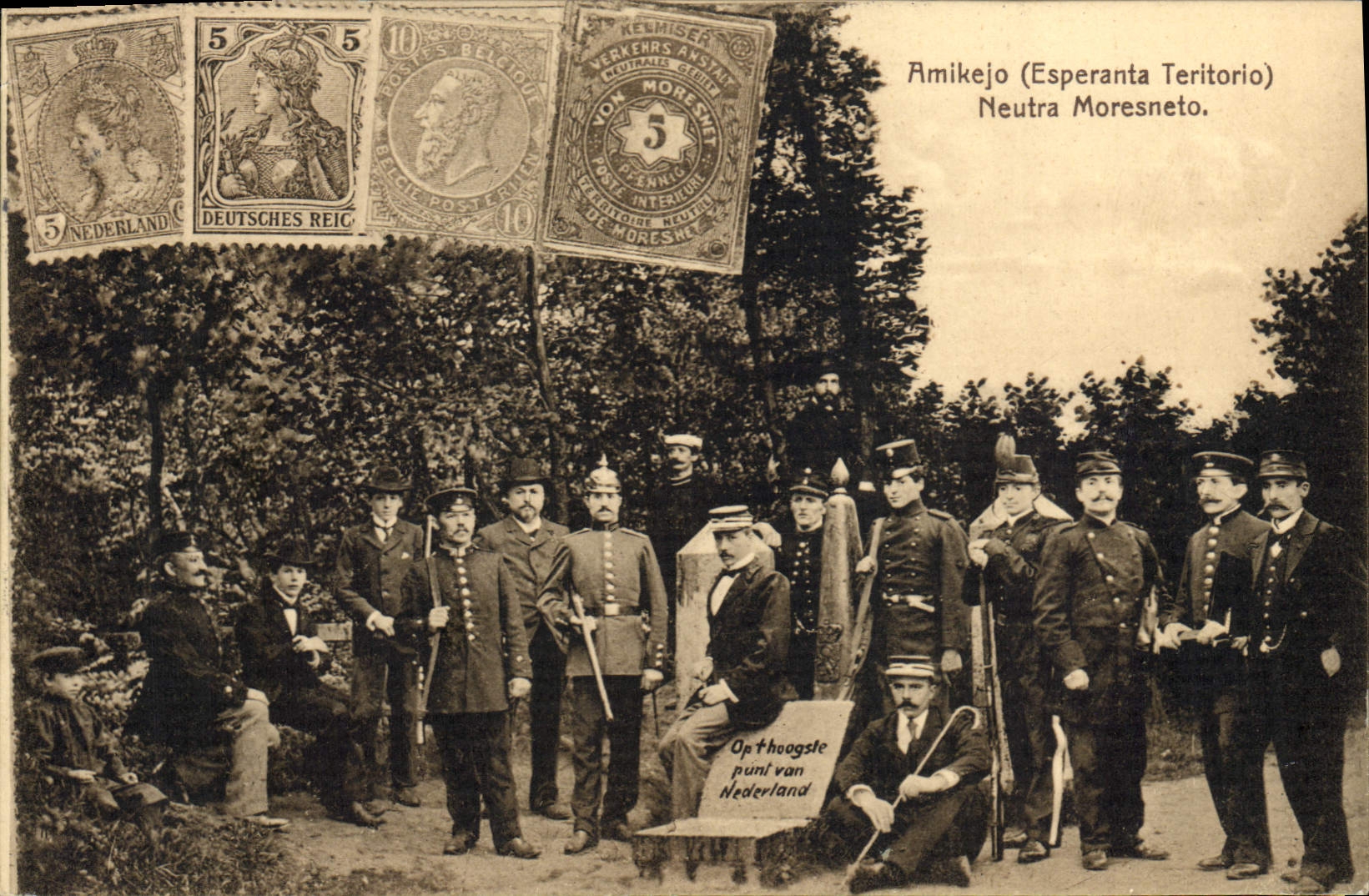 CPA Esperanto Amikejo Esperanta Teritorio Neutra Moresneto Germania