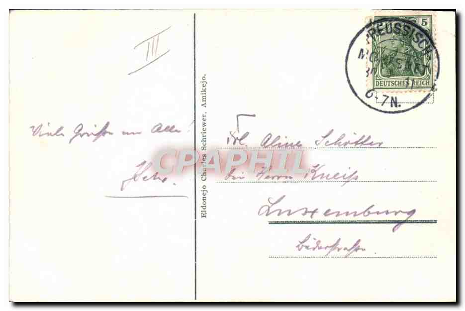 CPA Esperanto Amikejo Esperanta Teritorio Neutra Moresneto Germania — Rückseite