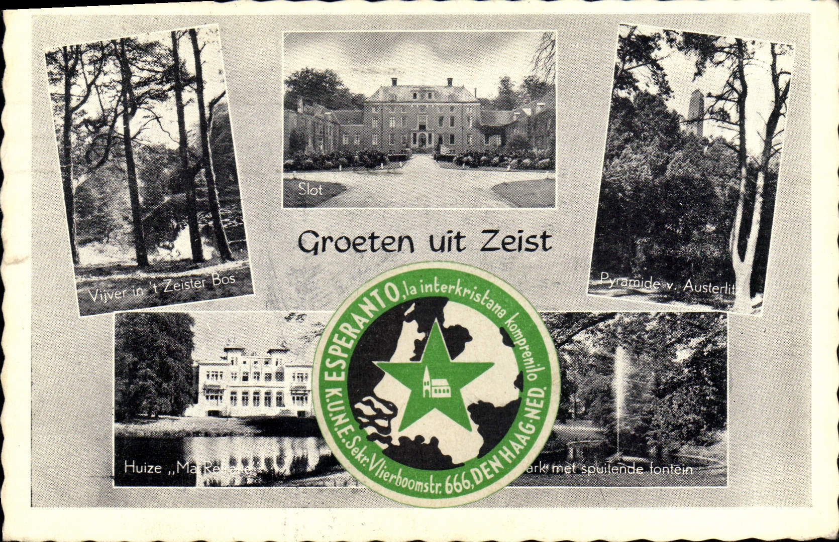 CPA Esperanto Groeeten uit Zeist Den Haag 