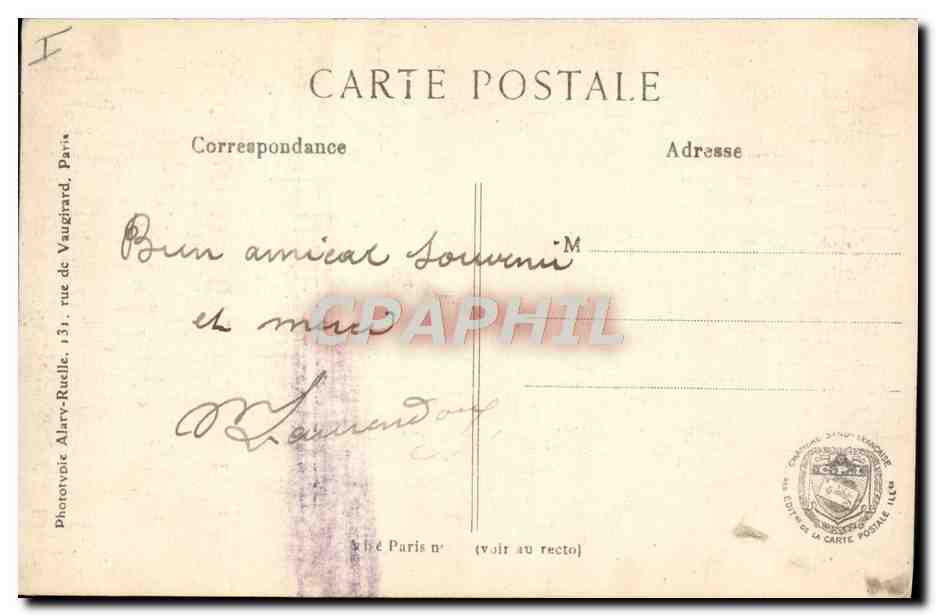 CPA Arras Les ruines de l'imprimerie Repesse et Cassel Militaria — Rückseite